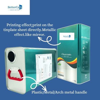 Buy Square 5L Metal Can , Empty Paint Gallon Cans For Thinner Coating Hardener online manufacture