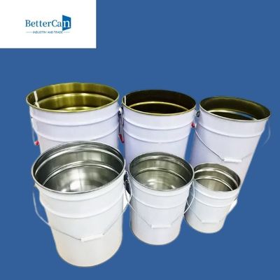 Buy Metal 20L White Bucket , 5 Gallon Metal Bucket With Locking Lid online manufacture