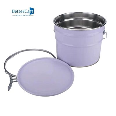 شراء يمكن طلاء التزيين الأبيض 5 جالون دلو معدني مع غطاء ISO9001 المعتمد تصنيع عبر الإنترنت