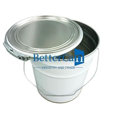 Buy White 5L Paint Bucket 5 Gallon Metal Tin Pail With Lock Ring online manufacture