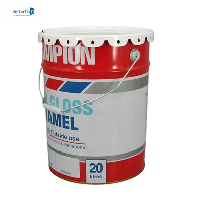 comprar Cubo de pintura de metal blanco de 20L 5 galones Cubo de lata de metal con cerradura de anillo y junta de goma Fabricación en línea
