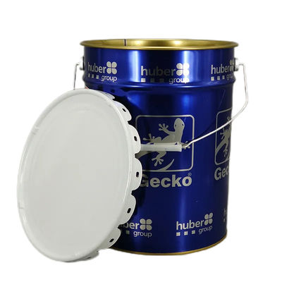 Buy 20L White Metal Paint Bucket 5 Gallon Tin Pail With Lock Ring With Rubber Gasket online manufacture
