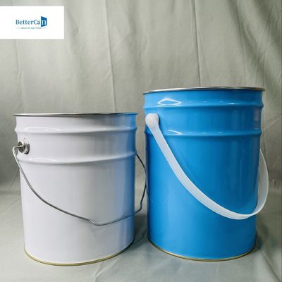 Buy 6.5 Liter Empty Liquid metal Can Custom 5 Liter Packaging Metal Pail Large Tin Can Recycling online manufacture