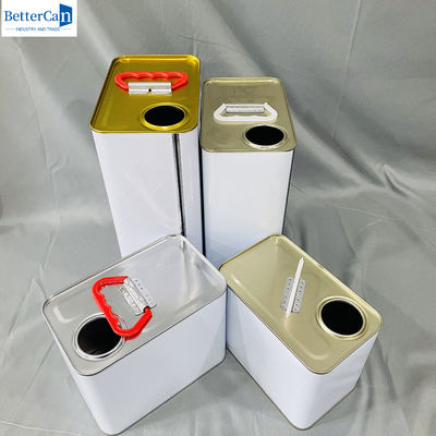 Buy 3.75 Liter White Coated Paint Tin Cans  1 Gallon Square Empty Tin online manufacture