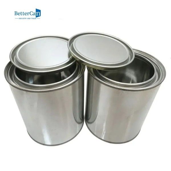Round Empty 1 Gallon Paint Cans , 1 Quart Unlined Paint Tin Pails