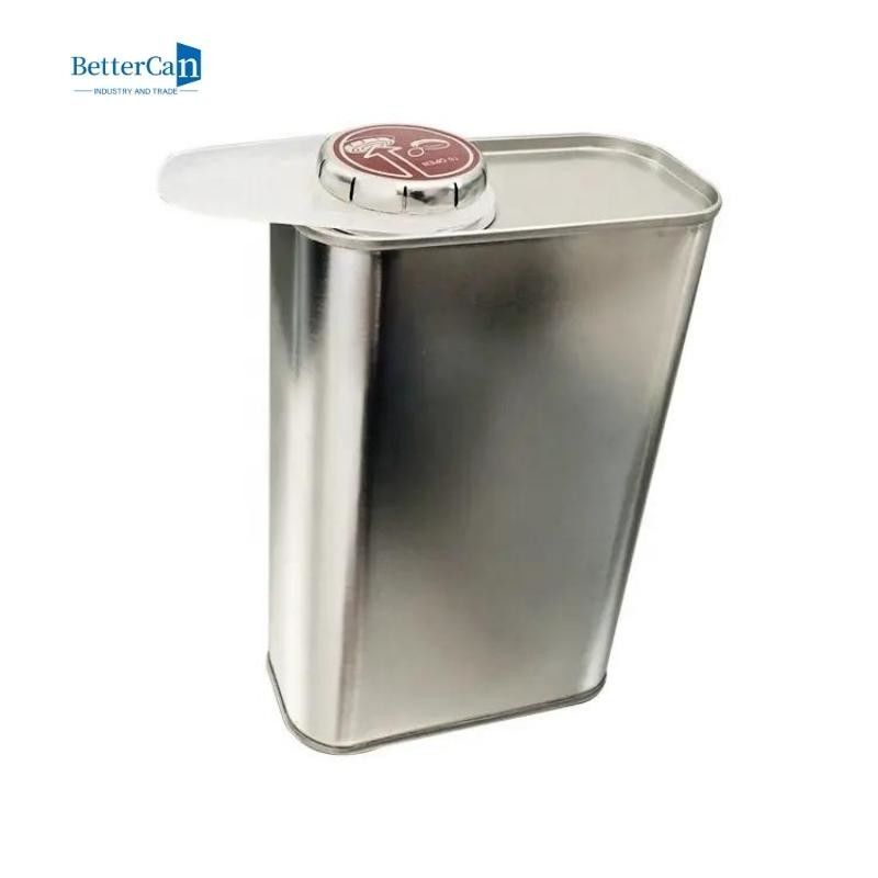 Custom Empty Quart Paint Cans Rectangular Tin Can With Screw Cap ISO 9001