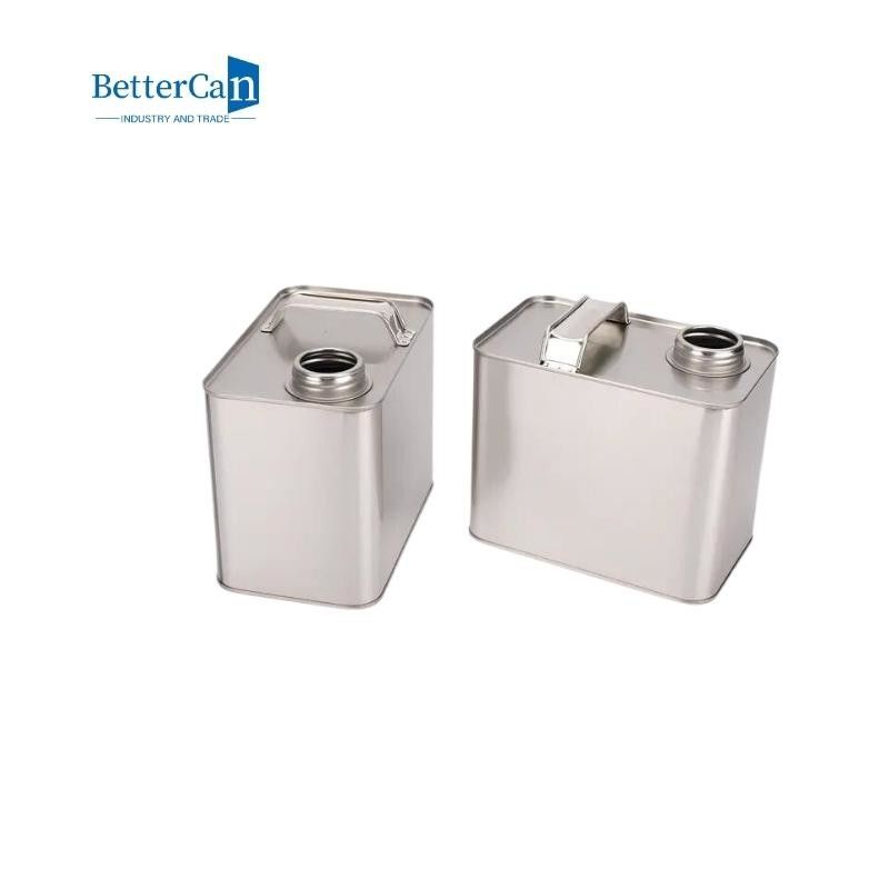 Empty 4L Paint Tin Cans Square Oil Tin Containers With Lid