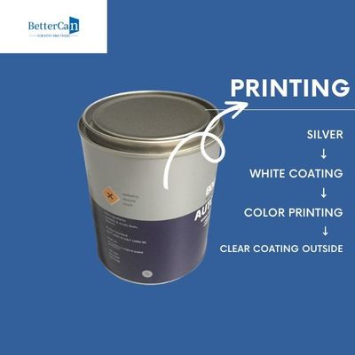 Auto Round Metal Can Custom 1L Metal Tin Bucket Drum For Packaging Storage