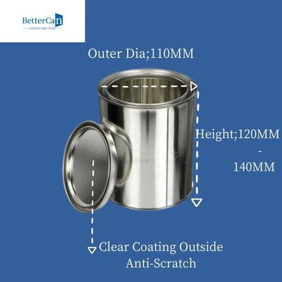 Auto Round Metal Can Custom 1L Metal Tin Bucket Drum For Packaging Storage