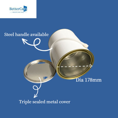5L Empty Paint Tins Round Metal Cans For Packaging ISO9001