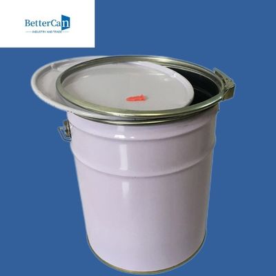 Metal Exterior Paint Can , Empty 5 Gallon Steel Pail With Lid
