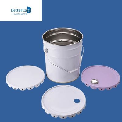 Resealable Metal Paint Pail Bucket Metal Five Gallon Bucket With Handle Lid