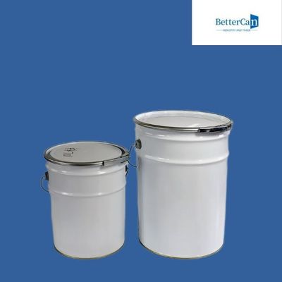 Welding Coating White Paint Bucket , 5 Metal Bucket With Iron Lock Ring
