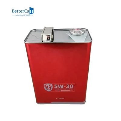 Rectangular Engine Oil Tin 1 Gallon Motor Oil Tin With Pressure Cap