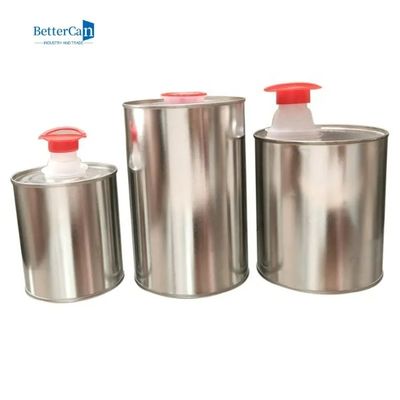 Round Metal 1L Tin Can Logo Printed For Motor Engine Oil
