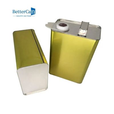 ISO90001 Engine Oil Tin 4 Liter 1 Gallon F Style Metal Packaging Tins With Metal Lid