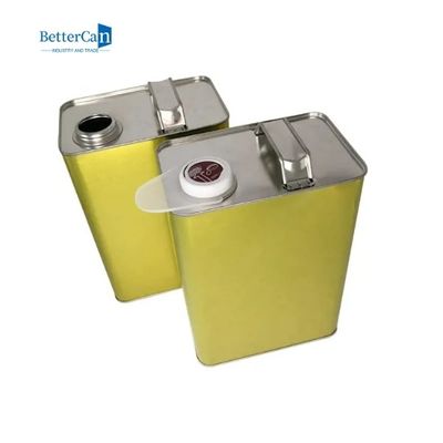 ISO90001 Engine Oil Tin 4 Liter 1 Gallon F Style Metal Packaging Tins With Metal Lid