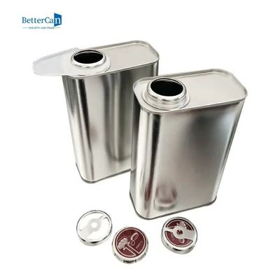 500ml Plain Engine Oil Tin Custom Tin Containers With Funnel Screw Cap