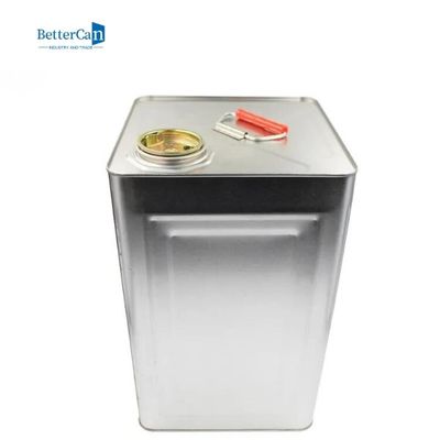 Empty Silver Paint Cans 18L 20L Square Metal Buckets 0.28mm-0.35mm Gauge