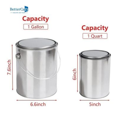 1 Litre Paint Tin Cans Round Empty Quart Cans For Solvent Coating