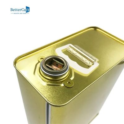 Engine Oil Empty Paint Tins Rectangular Empty Paint Cans 1 Gallon With Pressure Screw Cap