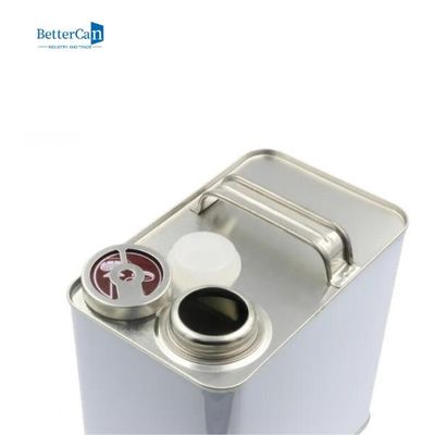 Square 4 Litre Empty Paint Tins Varnish Coating 1 Gallon Metal Paint Can
