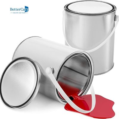 Round 5 Litre Empty Paint Tins Industry Paint Container 1.3 Gallon Tin Buckets Bulk