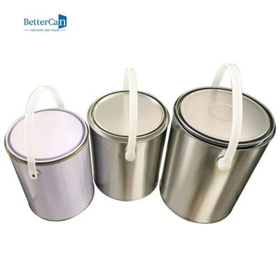 Round Empty 1 Gallon Paint Cans , 1 Quart Unlined Paint Tin Pails