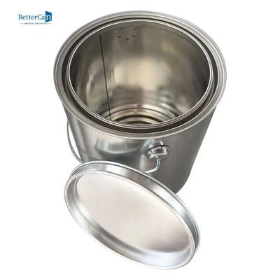 2  Pint Empty Metal Paint Cans With Lids , Quart Size Tin Paint Buckets