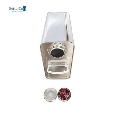 Pressure Cap Square Tin Can 2L Square Empty Paint Tin For Thinner Chemical