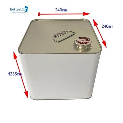 Adhesive Industrial Paint Tins 10 Litre Square Empty Metal Paint Tins