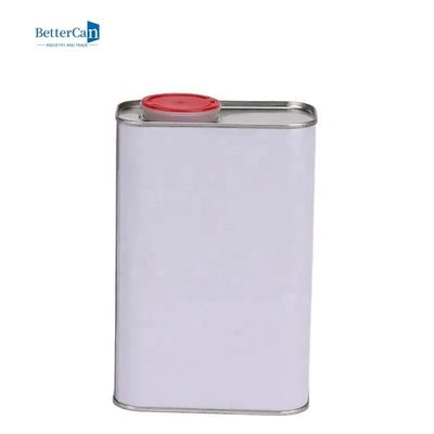 Square 1 Quart Metal Tin Canisters , Empty 1 Gallon Empty Paint Cans With Plastic Lid