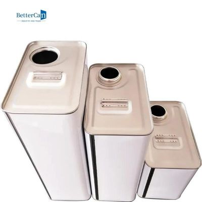 Empty Square Tin Cans 2L Rectangular Primer Paint Can With Tinplate Material Squeeze Lids