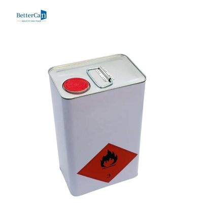 Empty Square Tin Cans 2L Rectangular Primer Paint Can With Tinplate Material Squeeze Lids