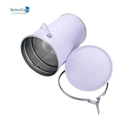 White Decorating Paint Can 5 Gallon Metal Bucket With Lid ISO9001 Approved