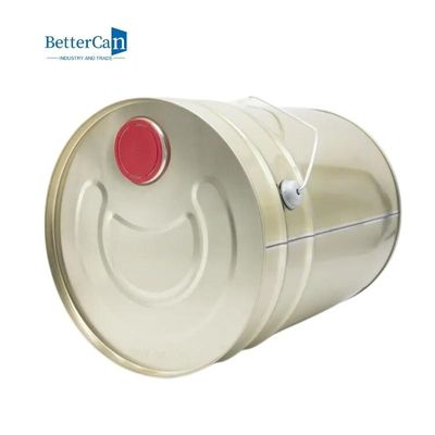 Gold Empty 5 Gallon Buckets , Round 20L Tin Bucket Pail