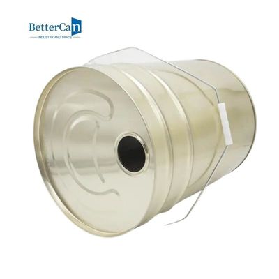 Gold Empty 5 Gallon Buckets , Round 20L Tin Bucket Pail
