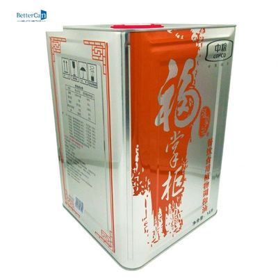 Empty Metal Edible Oil Tin 15L Olive Tin Container With Handle
