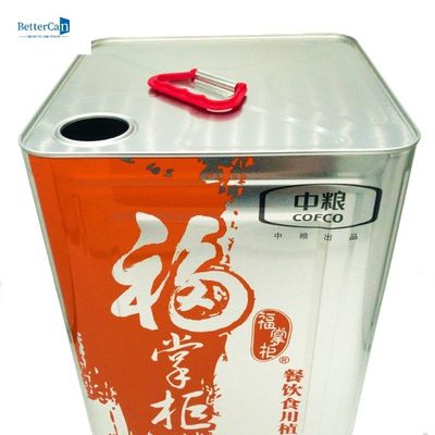 Empty Metal Edible Oil Tin 15L Olive Tin Container With Handle