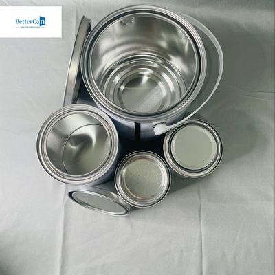 4Liter  Round Tin Bucket Wood Coating Package 1 Gallon OEM Empty Paint Tins