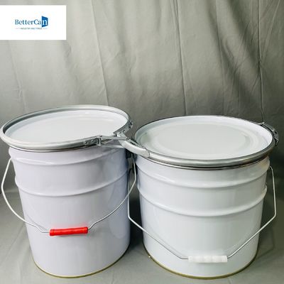 10 Liter Metal Pail Bucket With Lid 2.2 Gallon Liquid Packaging Empty Coated Can