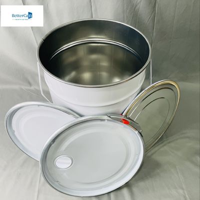 10 Liter Metal Pail Bucket With Lid 2.2 Gallon Liquid Packaging Empty Coated Can