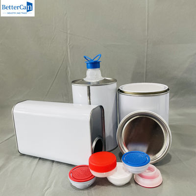 1 Liter Rectangular Empty Tin Cans With Plastic Cap 500ML Round Metal Contianer