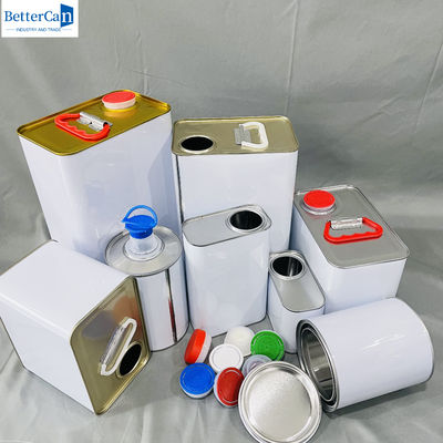White Paint Bucket 1gallon Automotive Paint Cans 4L Empty Metal Paint Cans