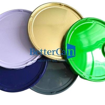Gold Tin Pail With Lock Hoop Tin Accessories Flower Lug Lid 0.38mm Gauge OEM Thickness And Color